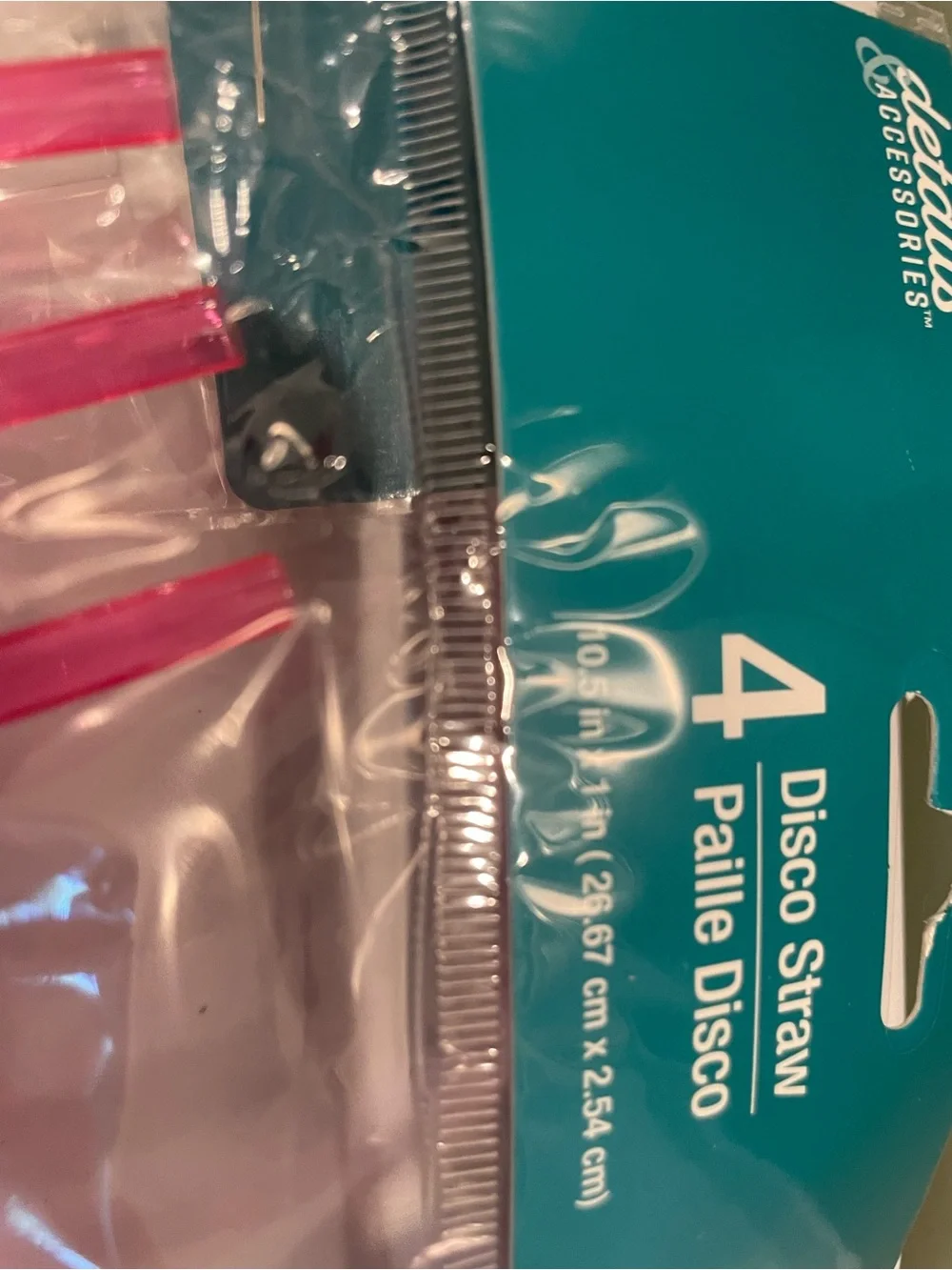 Cheers Drink Pouches (18 pouches- Clear) and disco ball straws (4-pink)
